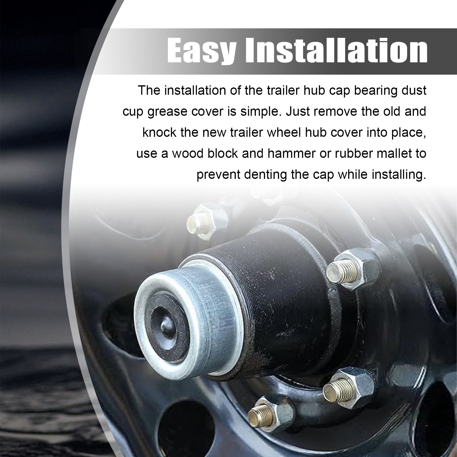 Dust Cap Trailer Axle Hub W/Rubber Plug 4X 2.44″ for Dexter EZ Lube 5200-6000 lb