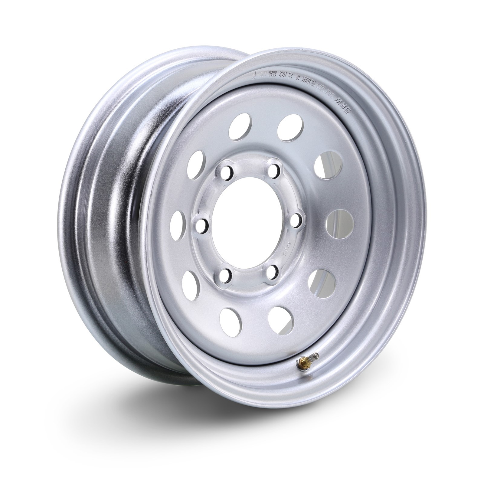 LIBRA 15×6 Heavy Duty 3525lbs Trailer Wheel 6 Lug on 5.5″ PCD Silver Mod-17057
