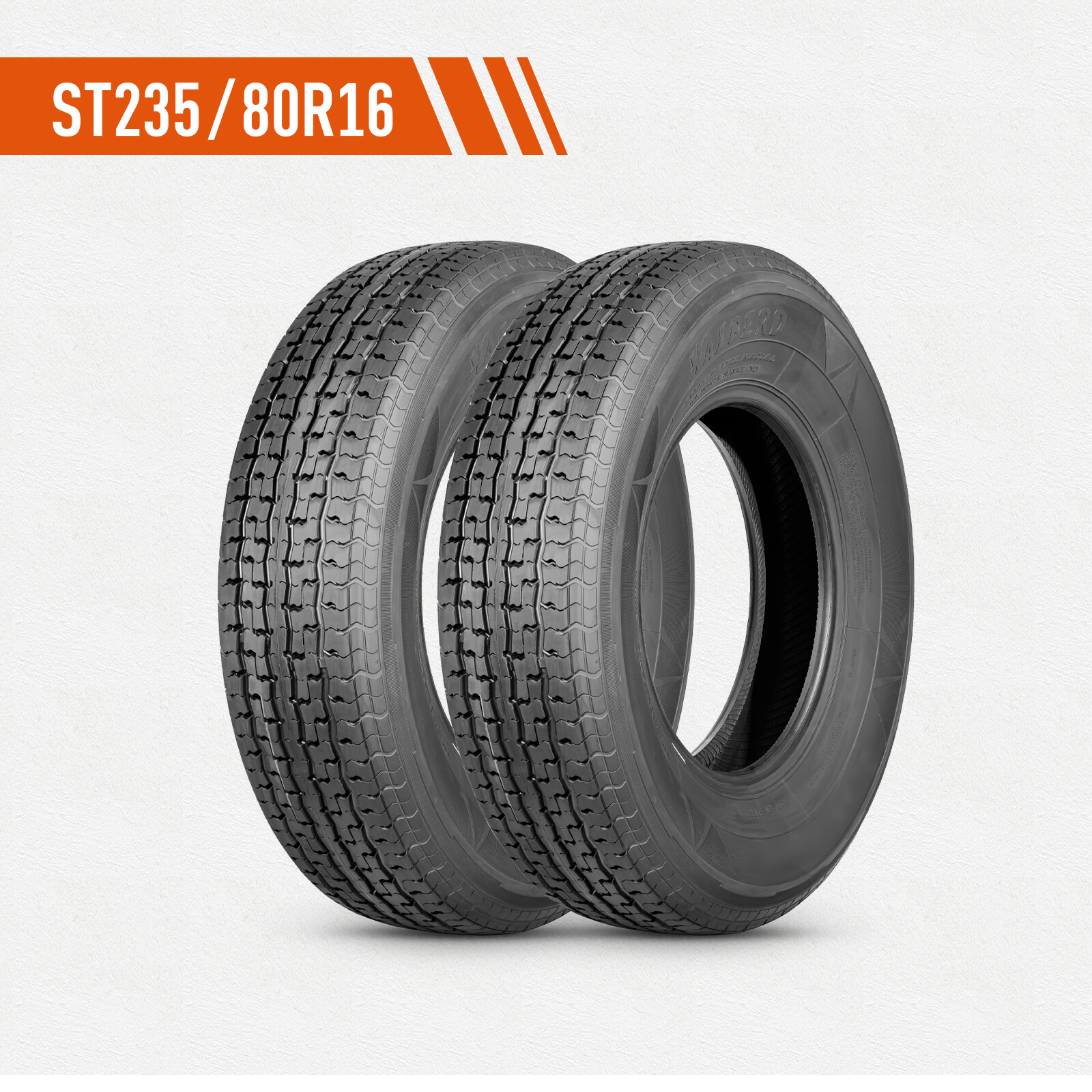 Set 2 Trailer Tires ST235/80R16 10 Ply 235 80 16 Radial Heavy Duty Highway Tyres