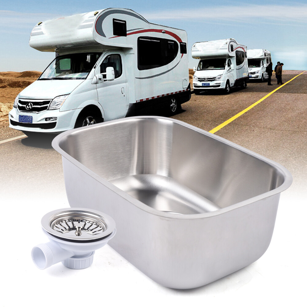 Rv Sink Caravan Camper Boat Stainless Steel Kitchen Sink Wash Basin Rectangular
