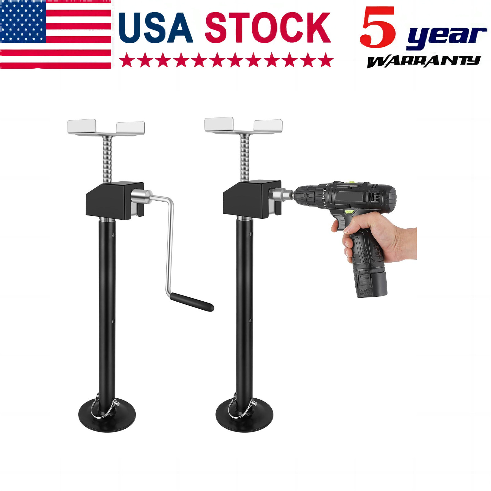 2 Pack RV Slide Out Supports Stabilizer Jacks 5000lbs Camper Stabilizer Jacks