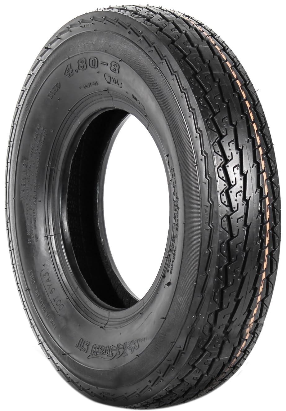 4.80-8 Trailer Tire Load Range C, D.O.T. Approved, 2-Year Warranty, Free Roadsid