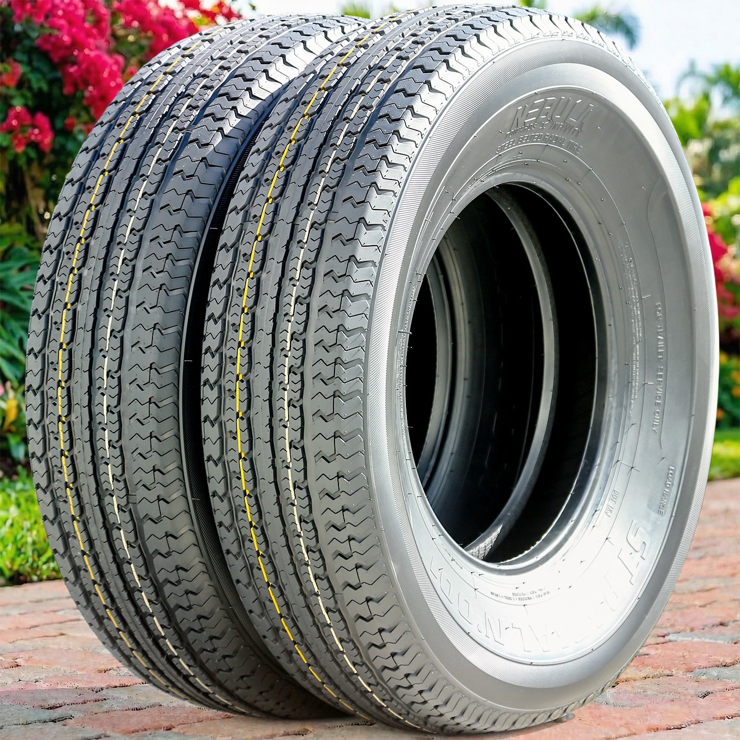 2 Tires Nebula ST Radial N’ 001 Semi-Steel ST 205/75R15 Load D 8 Ply Trailer