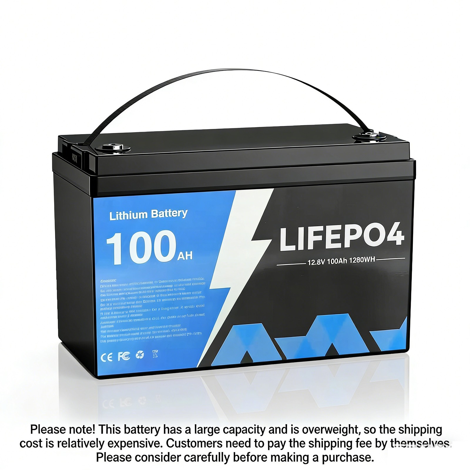 12V 100AH LiFePO4 Lithium Battery 5000+ Deep Cycle For RV Marine Solar Off-grid