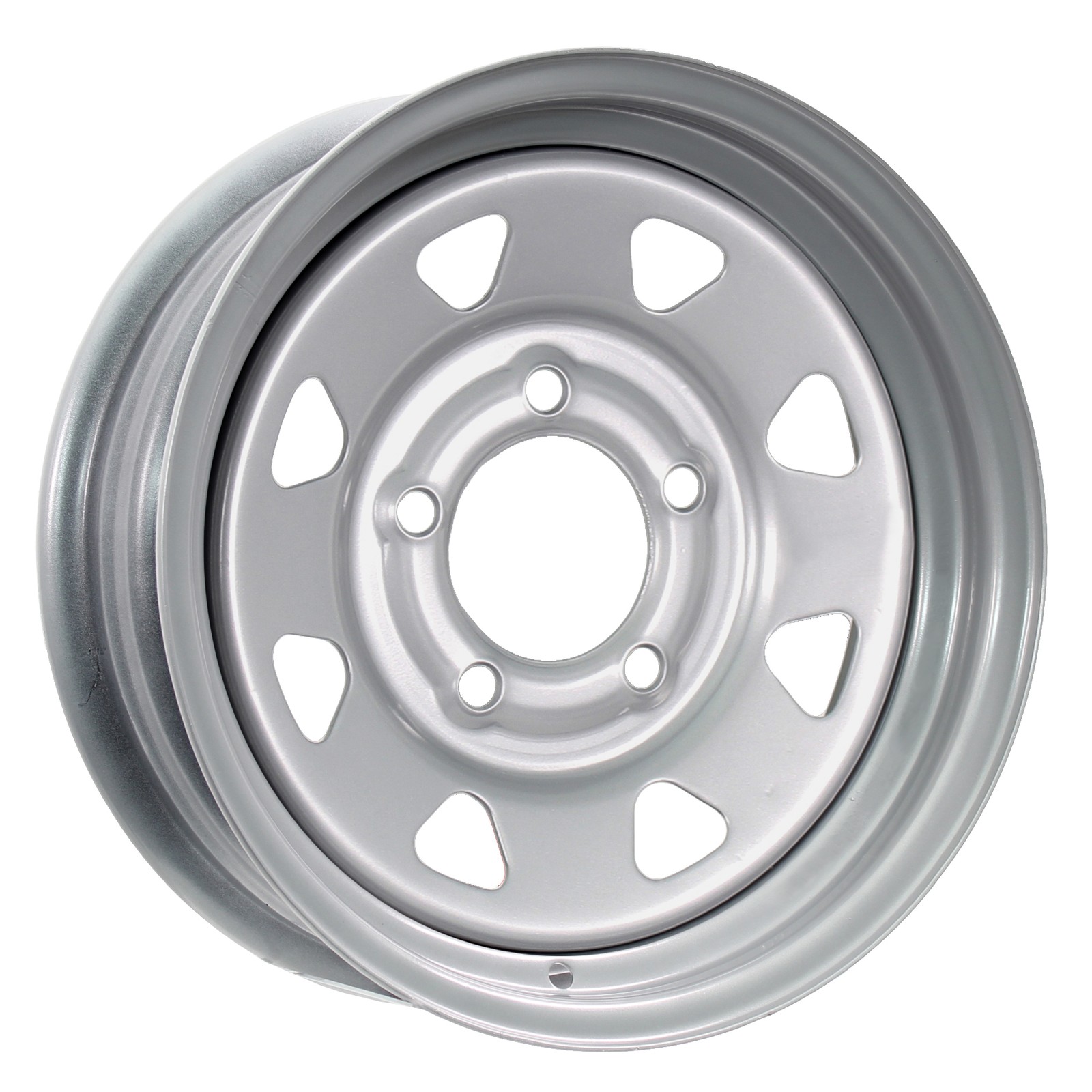 eCustomrim Trailer Wheel 14 Inch 14×5.5 5 Lug On 4.5 Center Silver Spoke Rim