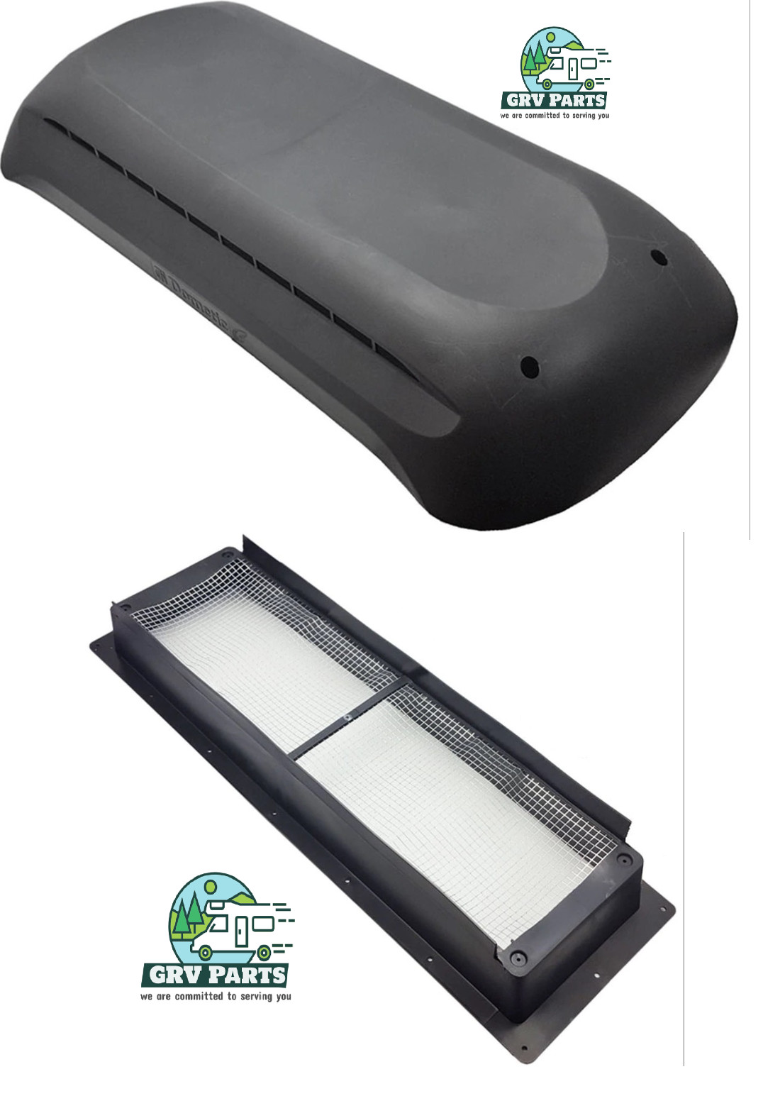 Black Dometic Refrigerator Roof Vent Cover With Base for RV, Camper, Motorhome