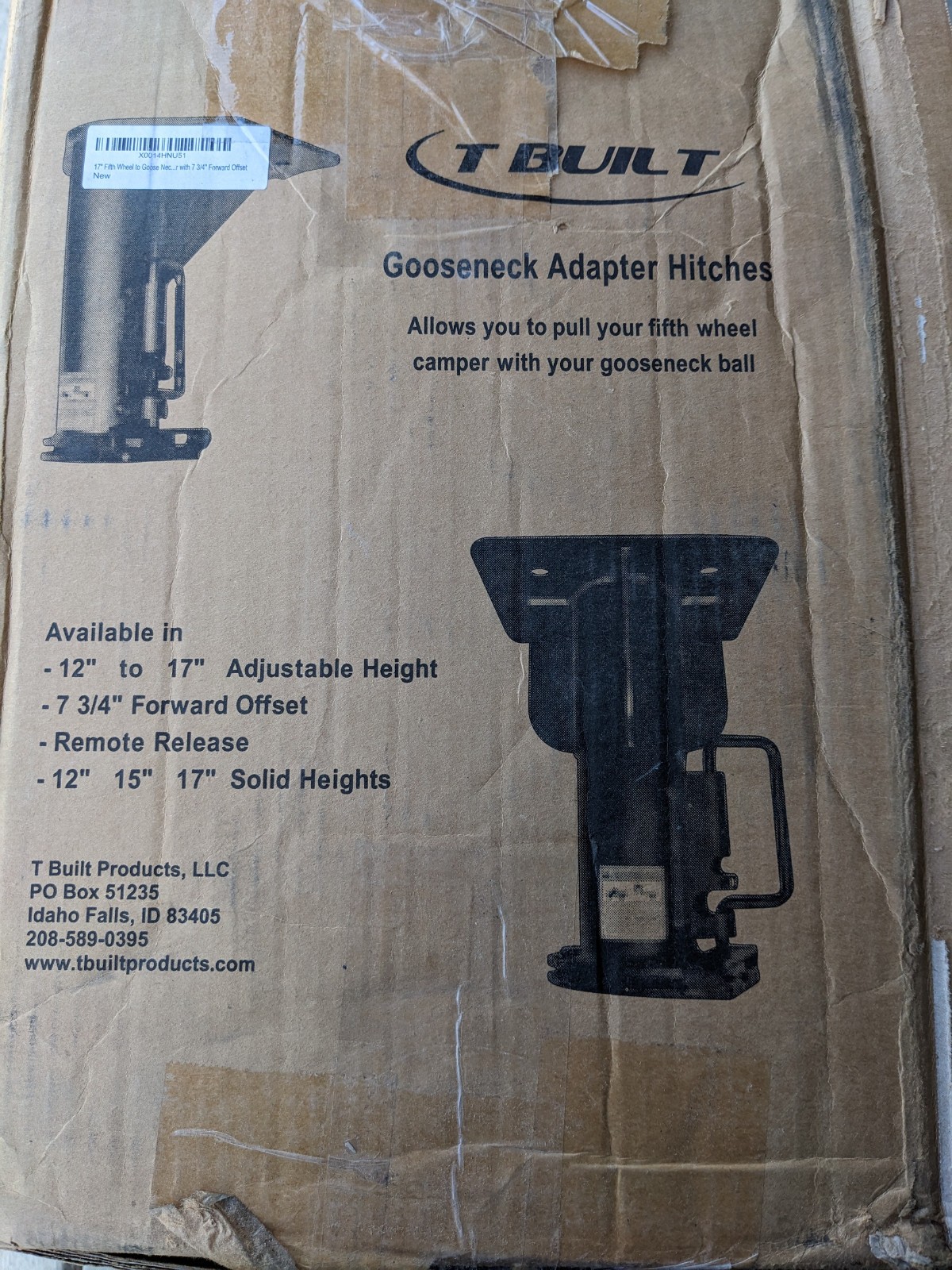 NEW 17″ Fifth (5th) Wheel RV to Goose Neck Adapter Hitch 7 3/4″ Forward Offset