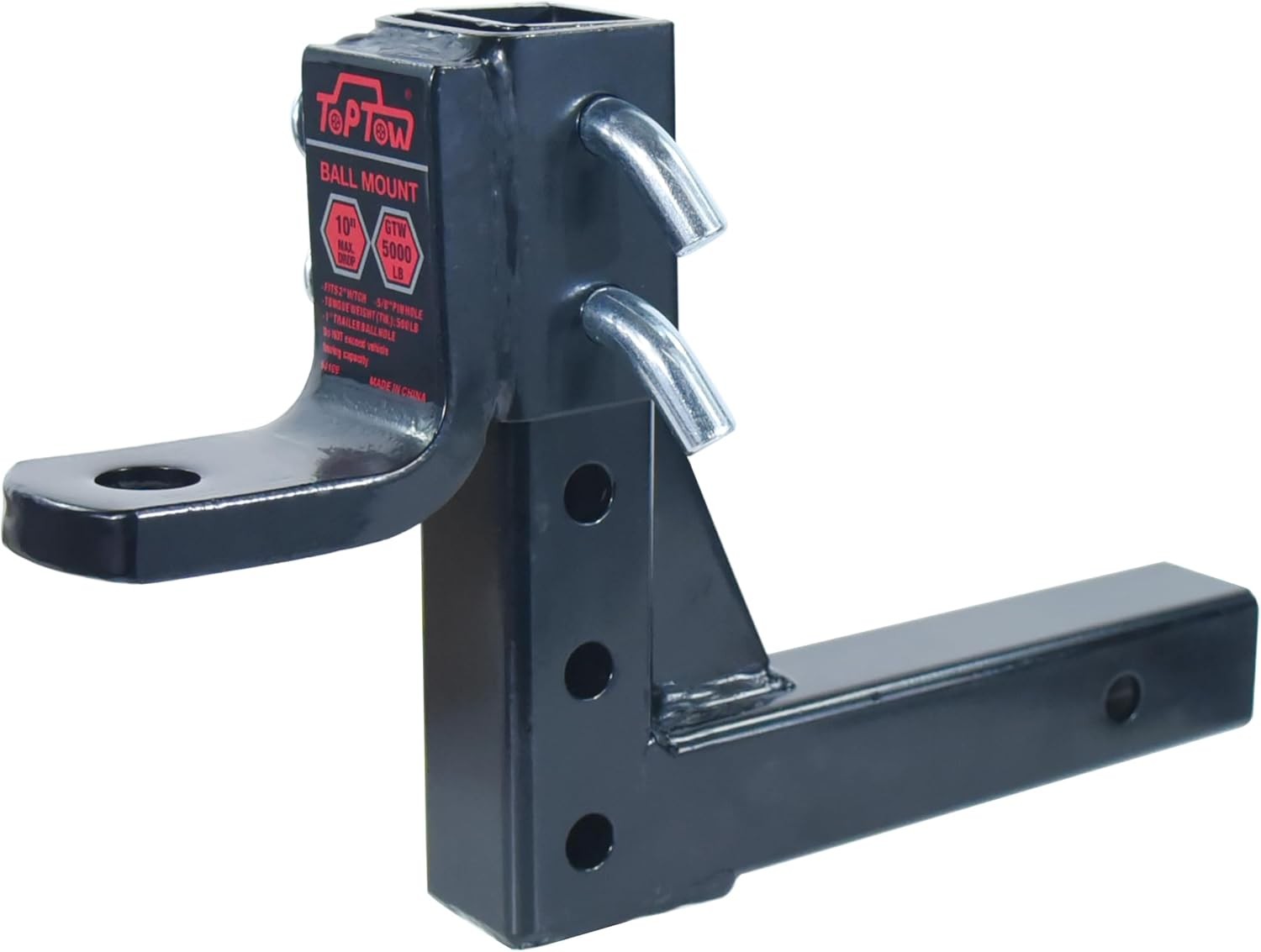 TOPTOW 64189 AdjustableTrailer Hitch Ball Mount with 5/8 inch