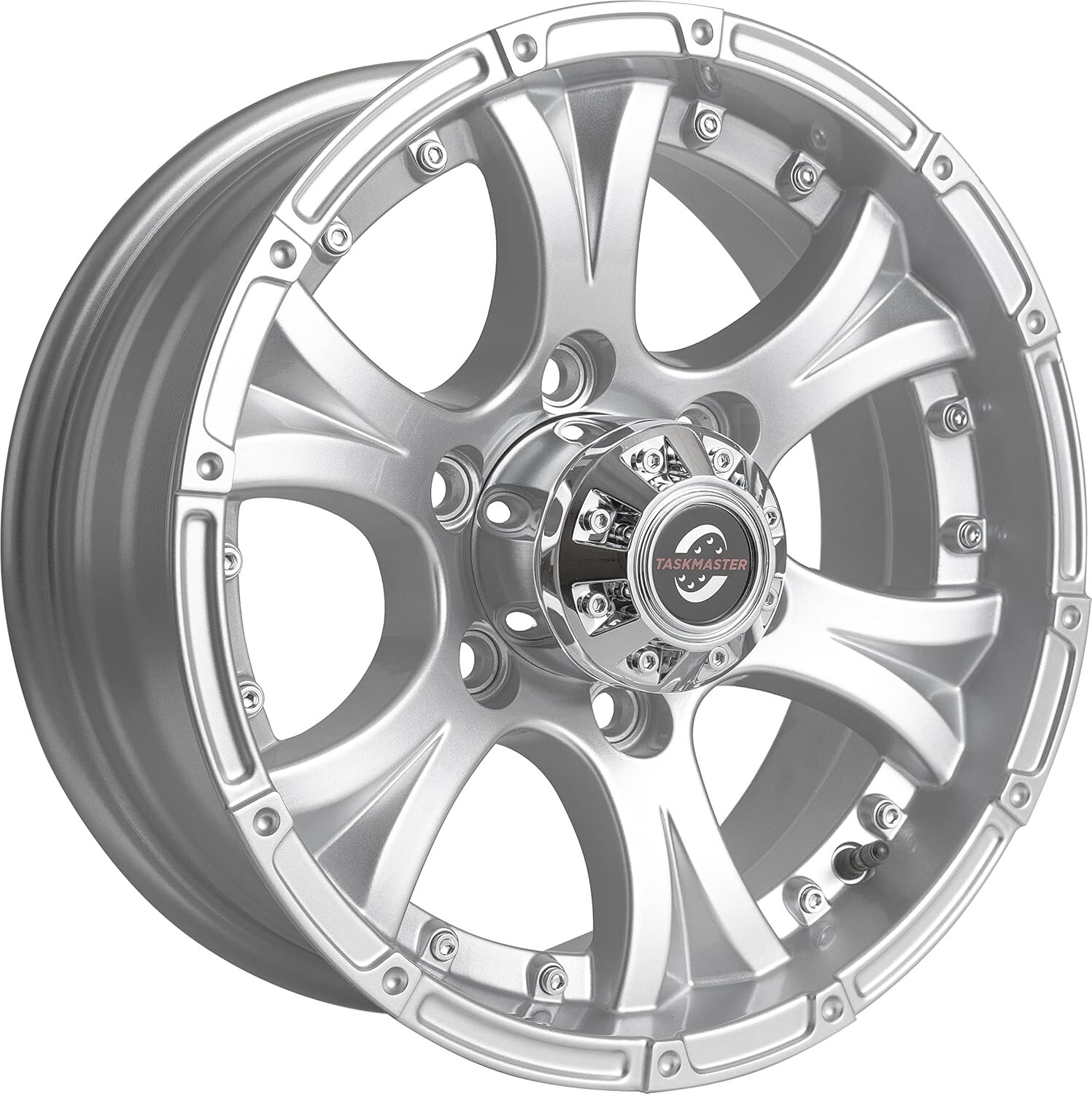 15×6 Trailer Wheel 6 lug on 5.5 Bolt Pattern Silver Aluminum Trailer Rim