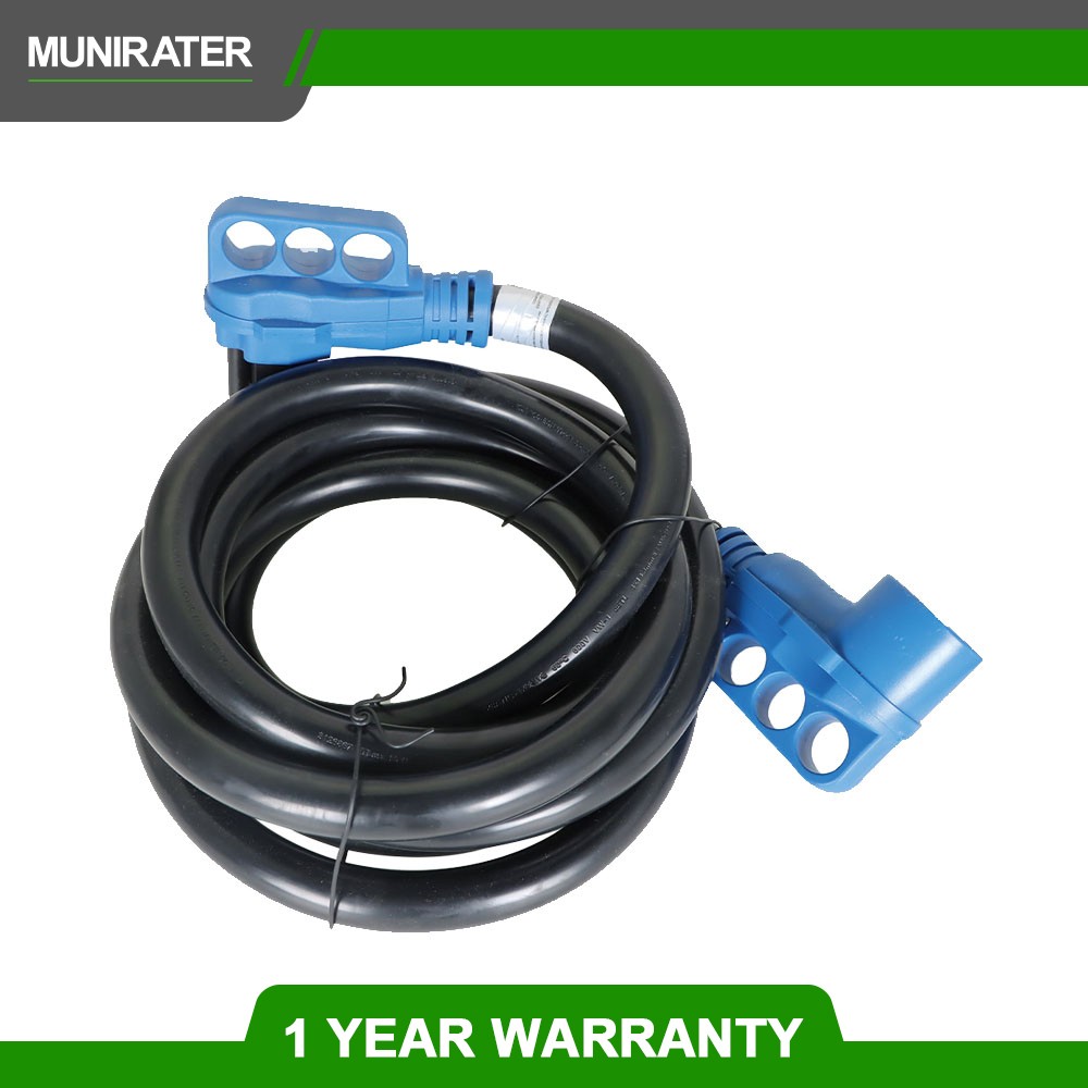 50 Amp 15 Feet RV Power Extension Cord with LED Indicator 14-50P to 14-50R Blue