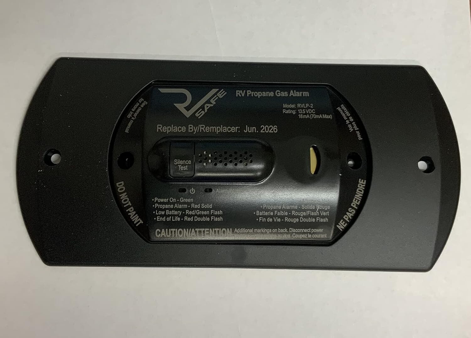 RV SAFE RVLP-2B Propane Gas Alarm – 2-Wire, Black