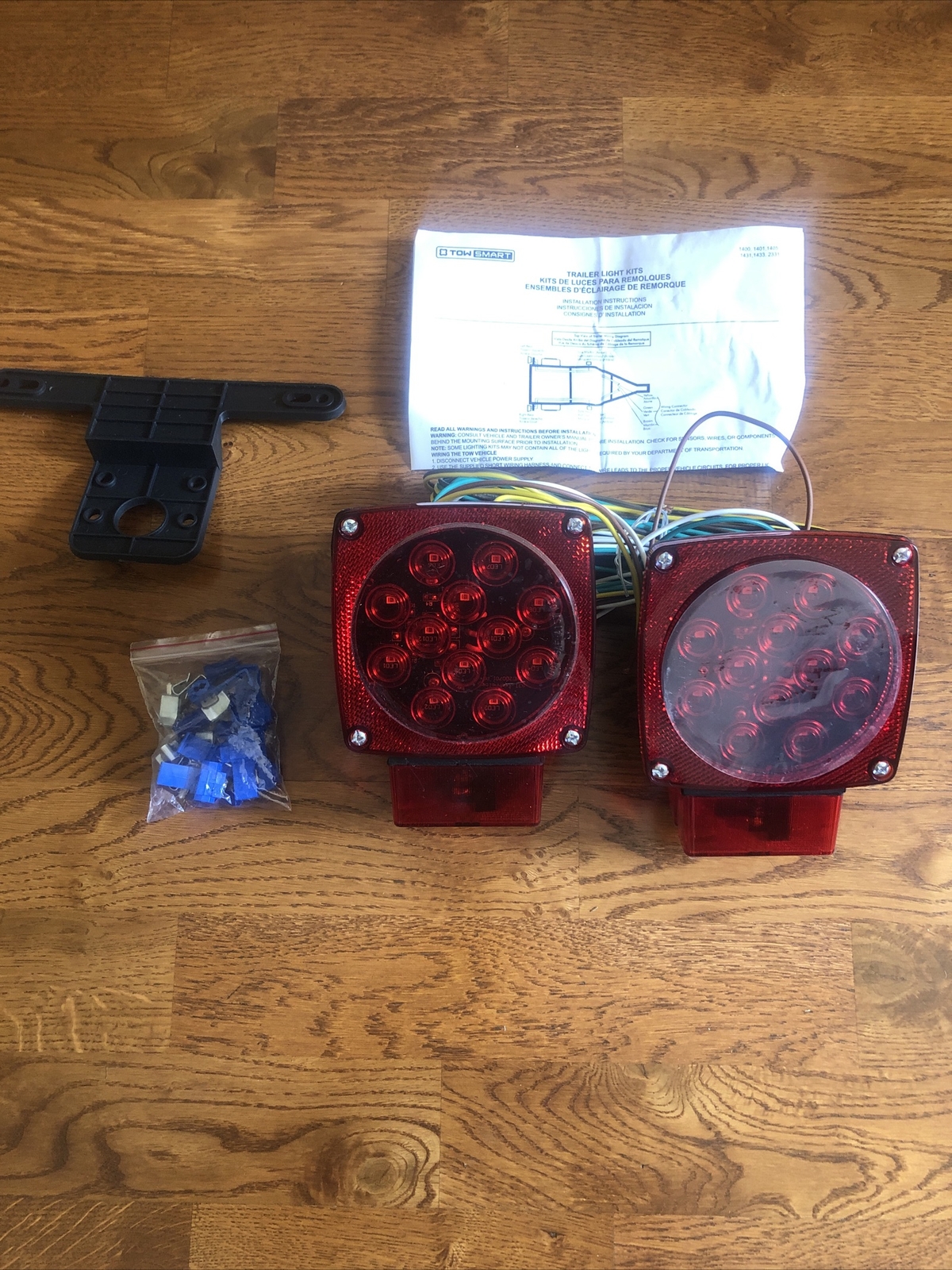 Pair Rear LED Trailer Tail Lights Kit Boat Truck Waterproof IP68 Submersible