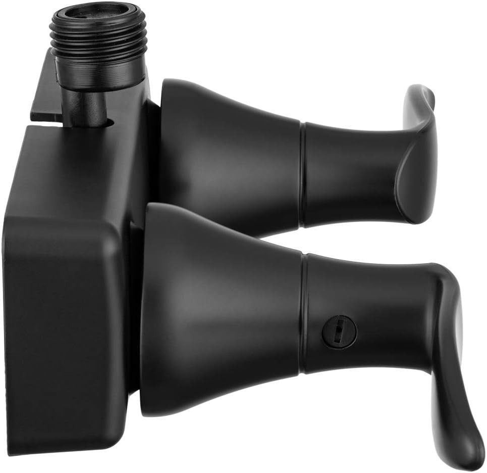 Compact Wall-Mount Shower Faucet with Traditional Spout & Diverter – Matte Black