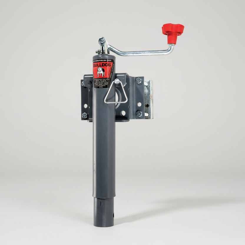 Genuine Bulldog 2,000# Snap-Ring Swivel Trailer Jack 10″ Lift Bolt-On Top Wind