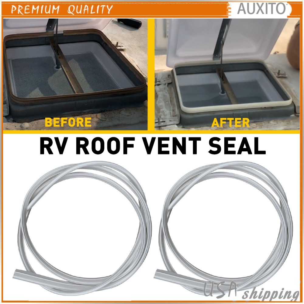 2 PCS For RV Roof Vent Seal 51″ TPE Rubber Camper Vent Fan Gasket Replacement Y