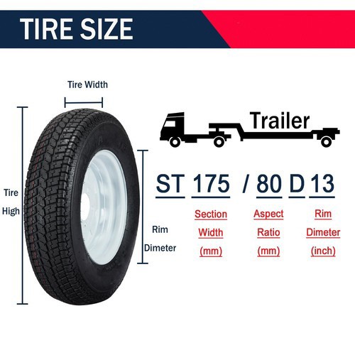 2-Pack Trailer Tires On Rim ST175/80D13 Heavy Duty Utility & Boat Trailer Tires