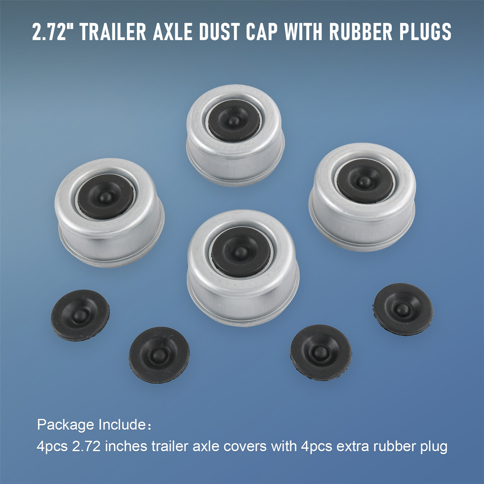 4PCS 2.71-2.72 Trailer Axle Dust Cap Cup Grease Cover RV Camper EZ Lube JDMSPEED