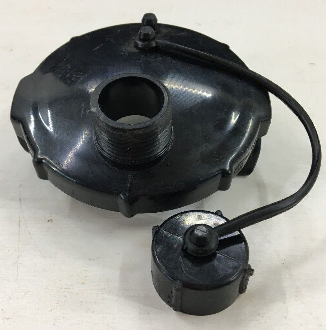 Valterra T1020-1 Replacement Black Plastic Sewer Cap With Hose Connection RV