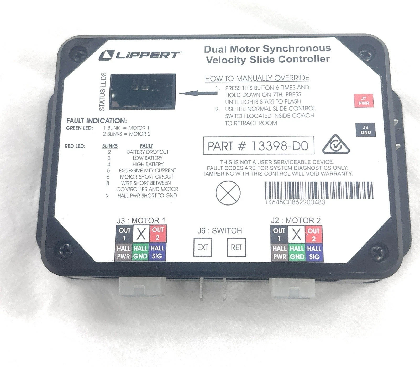 Lippert 13398-D0 13398-C2 Dual Motor Synchronous Velocity Slide Controller NEW
