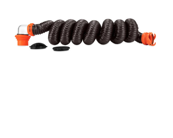 Camco RhinoFLEX 15Ft RV Sewer Hose Kit 3″ w/ 4-in-1 Elbow Adapter 39761