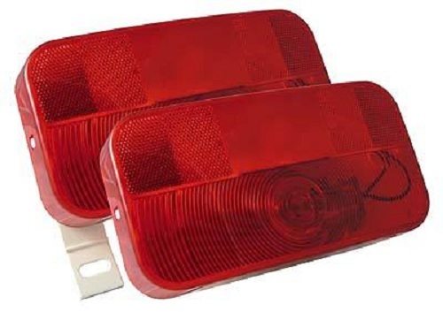 Pair of J-90 Bargman 34-92-003 9×5 Red Stop Tail Turn Lamp Light Trailer Camper