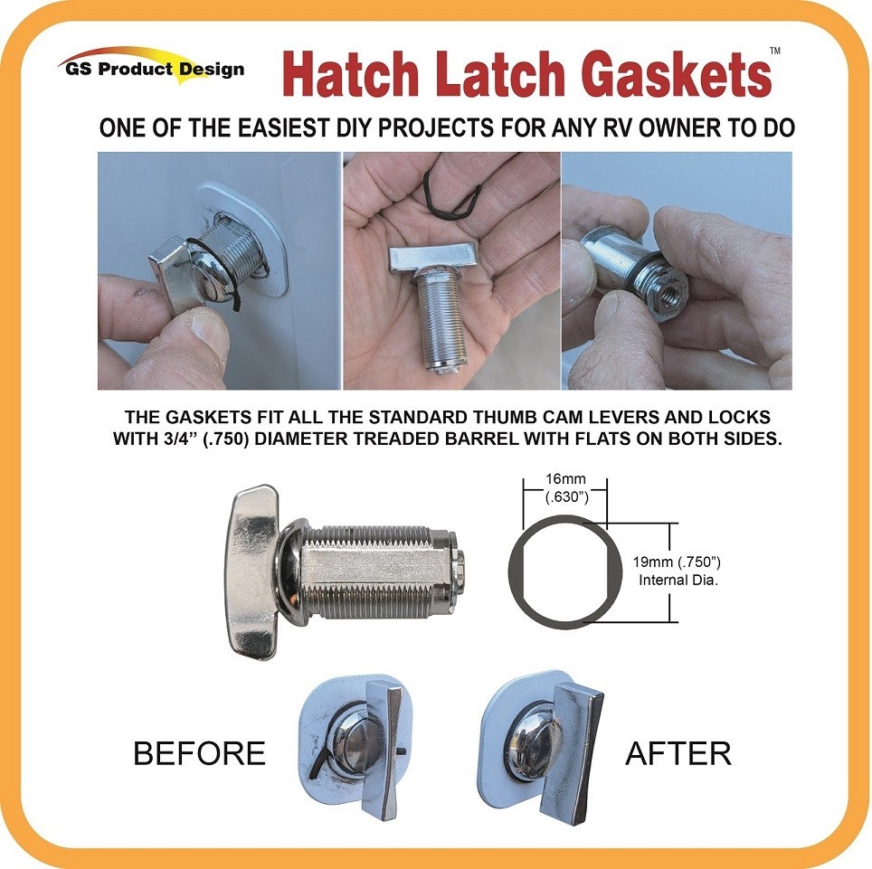 HATCH LATCH GASKETS Rubber Gasket for RV Storage compartment door Levers/locks