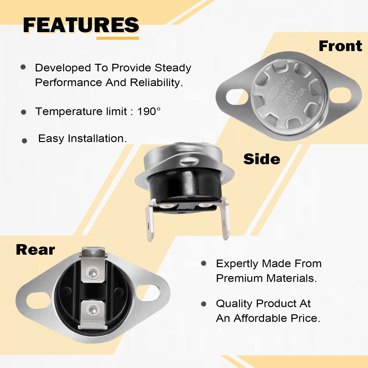 31091 Limit Switch 190° Fit for Atwood,Hydro Flame and Dometic RV Furnace Heater