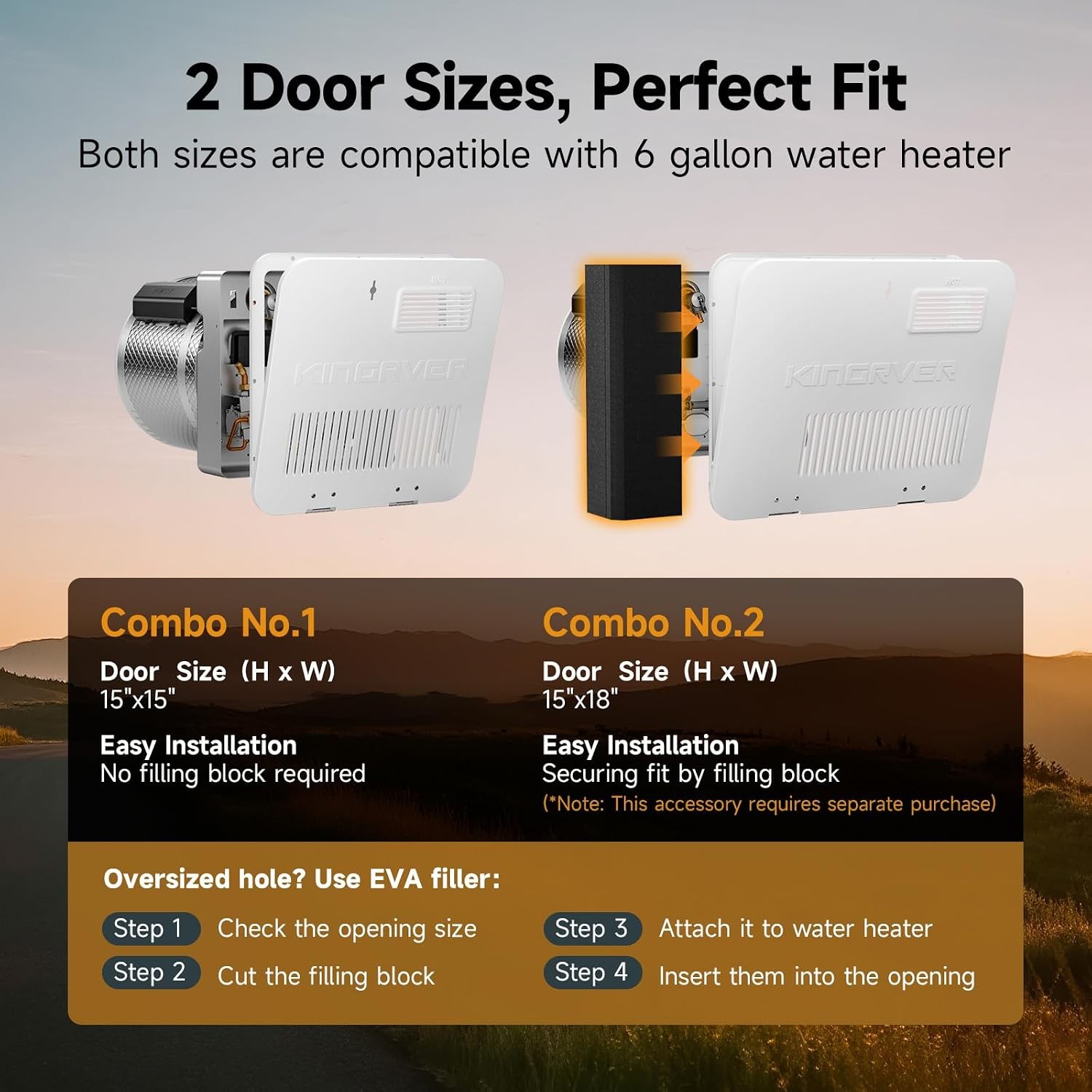 RV Water Heater 18×18 Inch White Door for All 10/12/16 Gallon RV
