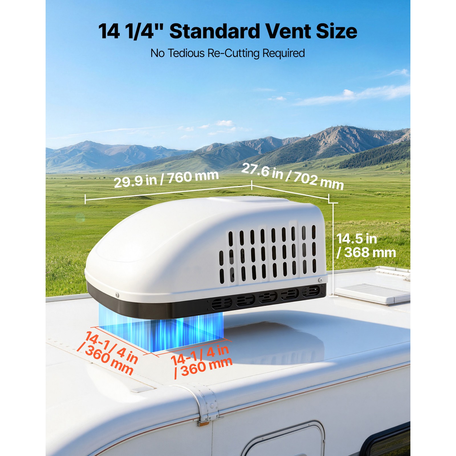 Uimoso 13500 BTU RV Rooftop Air Conditioner, Ducted & Non-Ducted, White