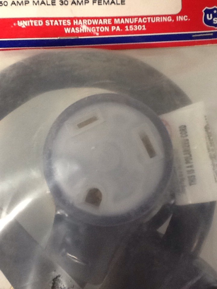 R.V. 18″ CONVERSION ADAPTER RV-347B 50 AMP MALE 30 AMP FEMALE NEW (IE5)