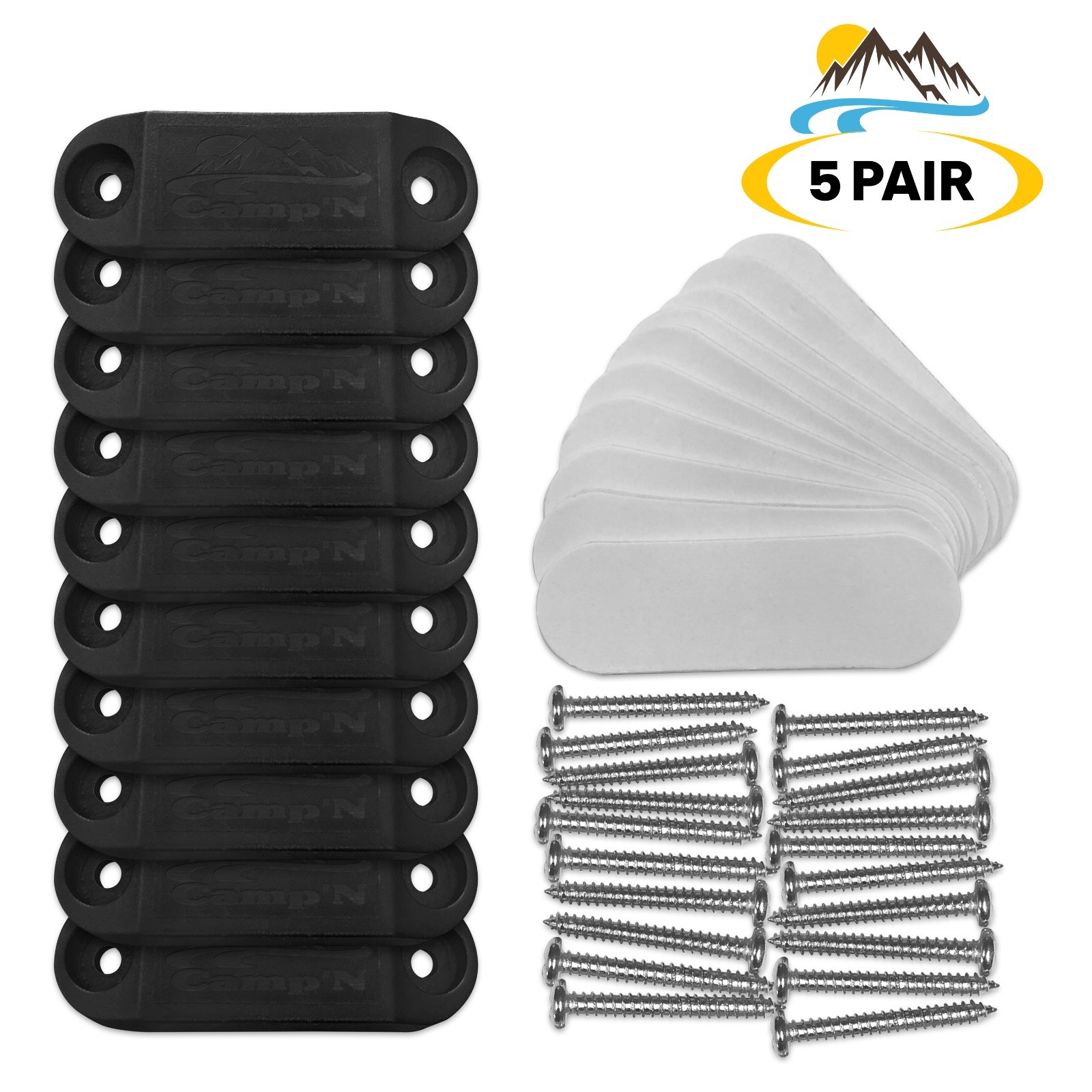RV Magnetic Door Catch (Black 5-Pair) RV Magnetic Door Holder & RV Door Magnet