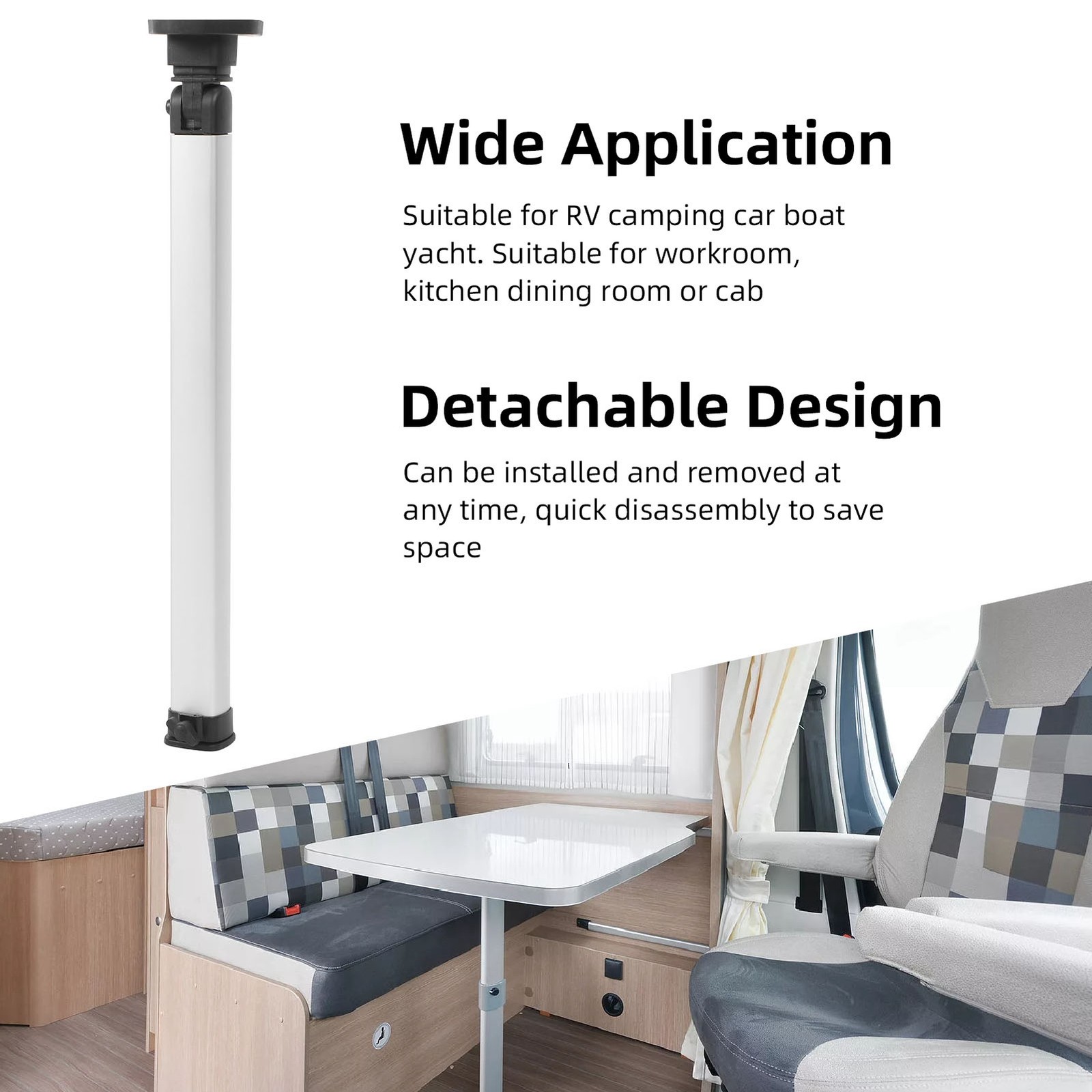 New RV Folding Table Legs 20.3-31.3in Adjustable Height Aluminium Alloy