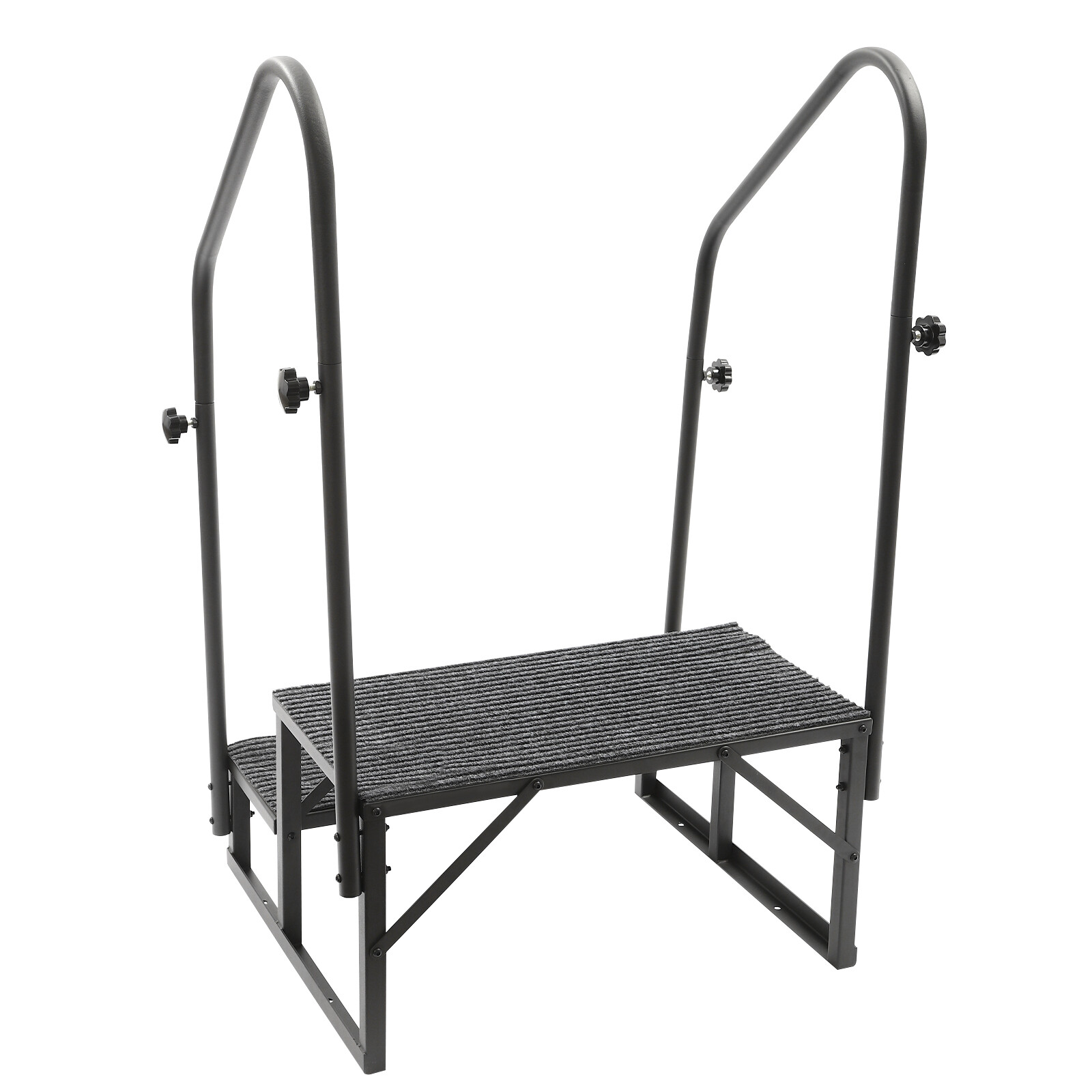 2-Step Adjustable RV Steps with Handrails for Mobile Homes & Trailers