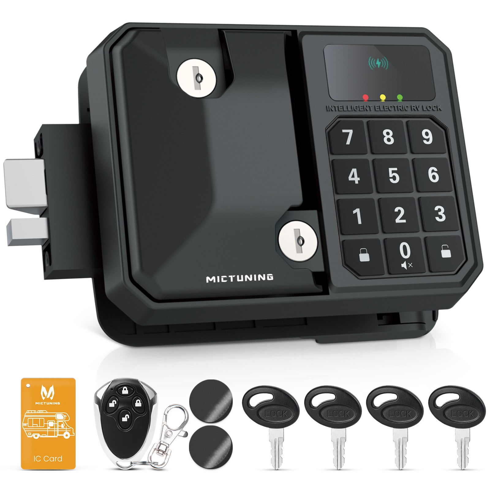 RV Keyless Entry Door Lock Waterproof Camper Trailer Lock With Keypad Fob Remote