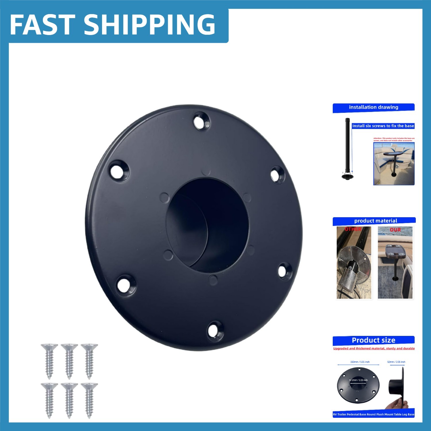 Corrosion-Resistant Round Table Leg Base – Lightweight Aluminum for Easy Install