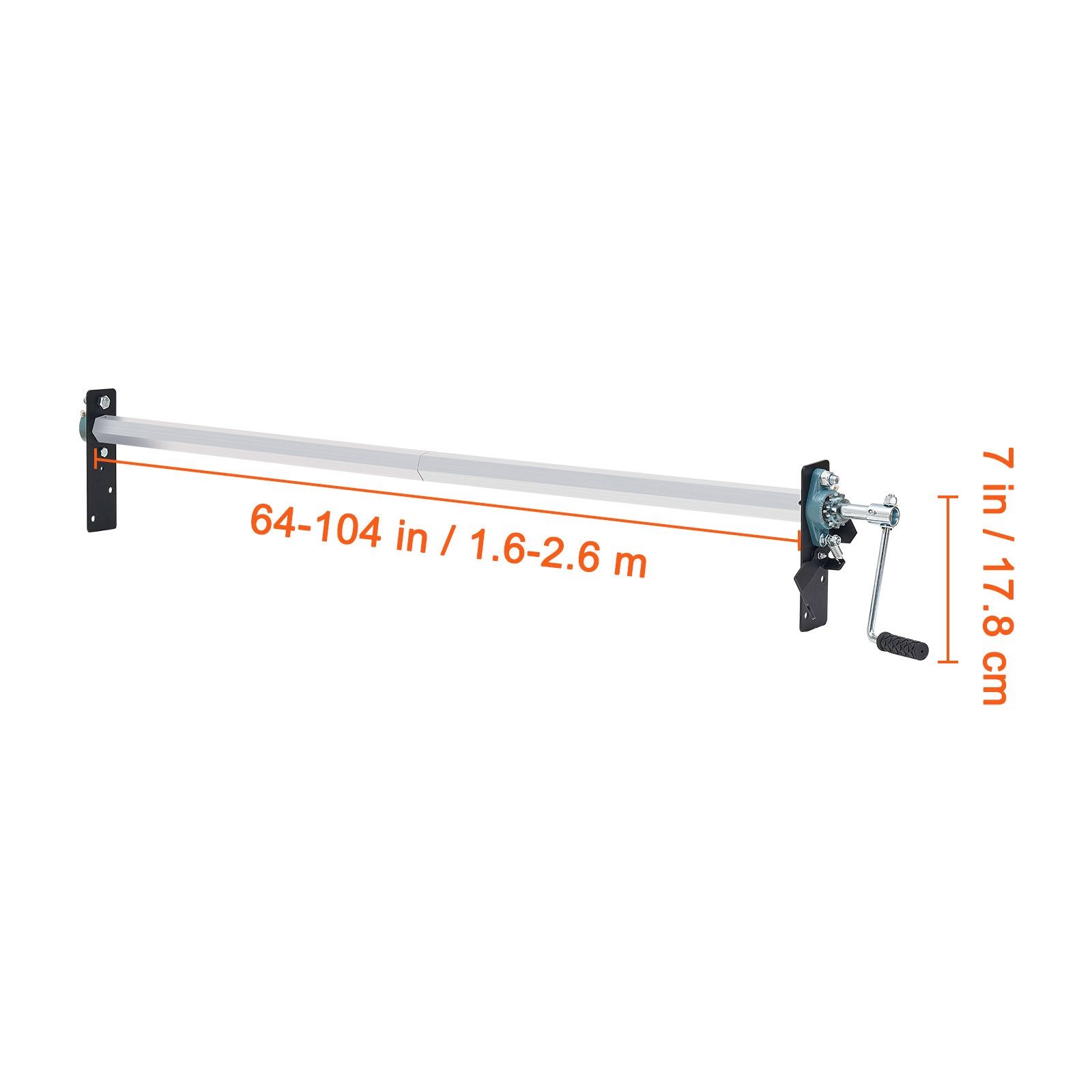 Adjustable Aluminum Tarp Roller Kit 64-104in for Dump Trucks
