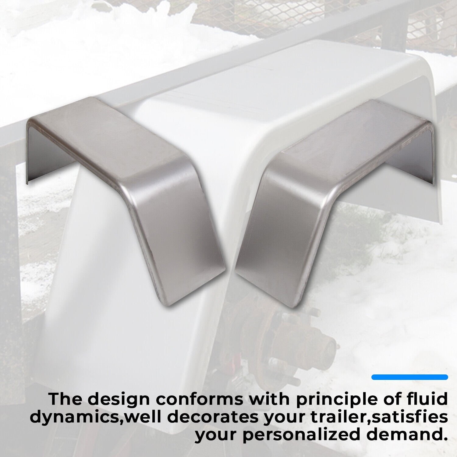Pair Steel Trailer Fenders 32x9x13 Fits 14″ 15″ 16″ Wheels Square Axle