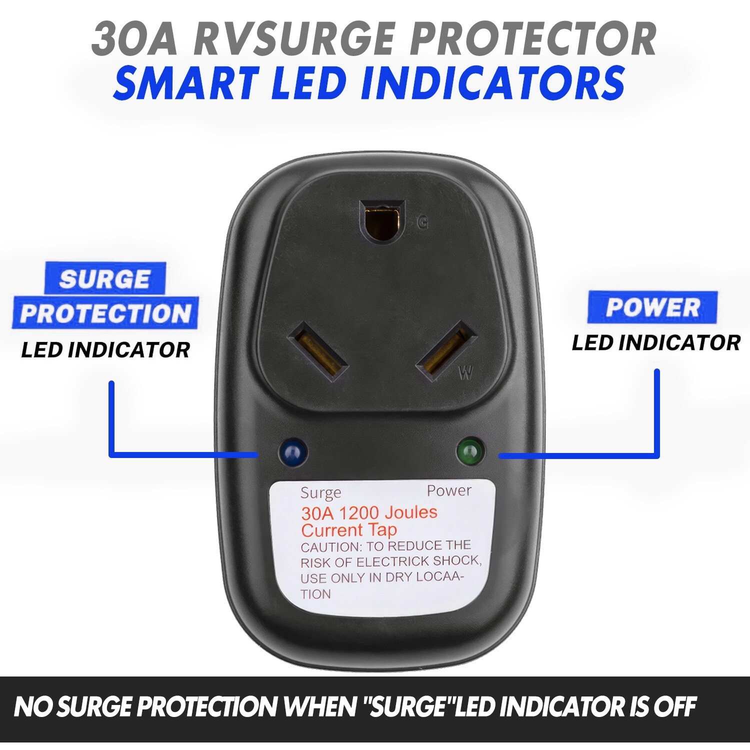 125V 30 Amp Surge Protector For Rv Led Camper Trailer Wiring Plug USA