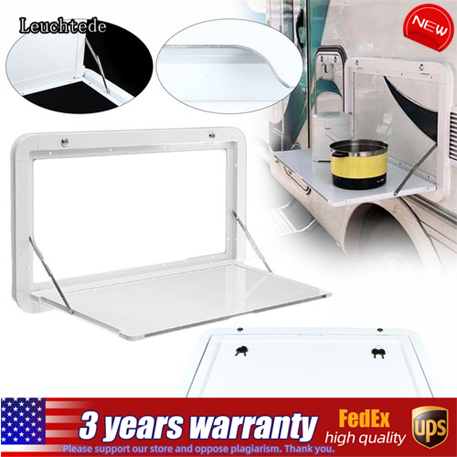 Wall Mount Aluminum Alloy RV Caravan Folding External Table Outdoor Picnic Table