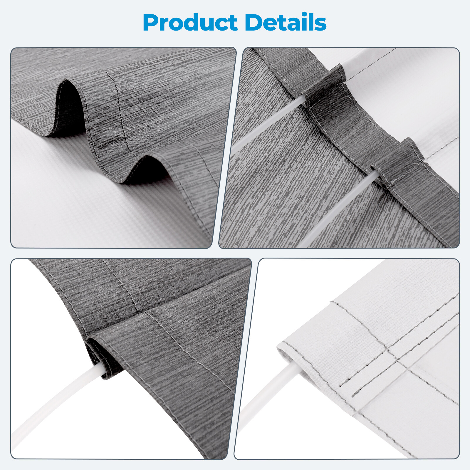 Weatherproof RV Awning Fabric 15-20 FT For RV Camper Trailer Replacement Vinyl
