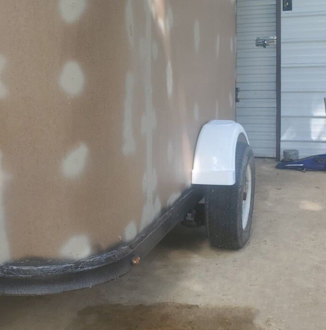For 13″ Wheels Tire Skirt Boat White Pair of Single Axle Trailer Fenders