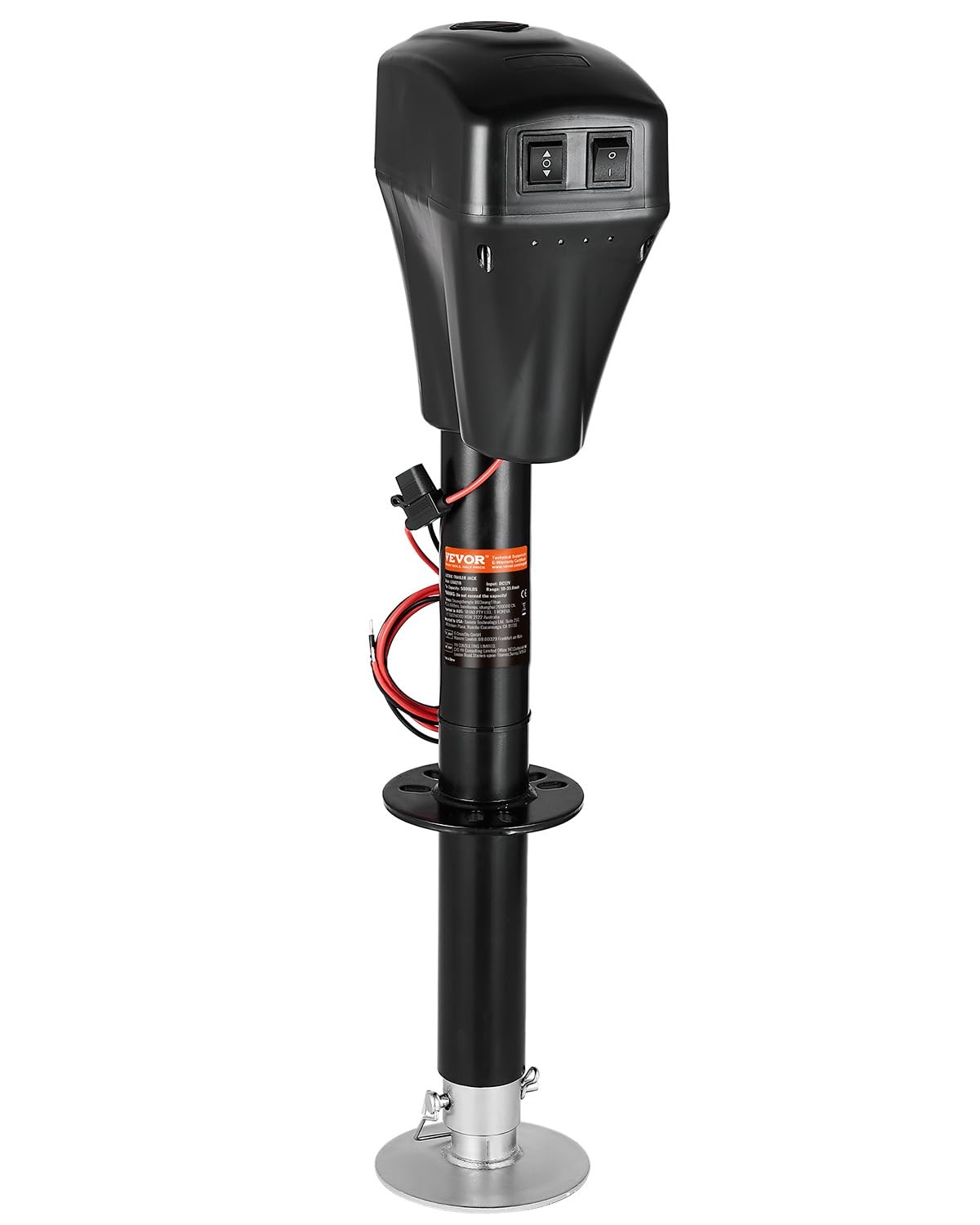 Electric Trailer Jack, 5000 lbs, Heavy Duty RV 5000 Black