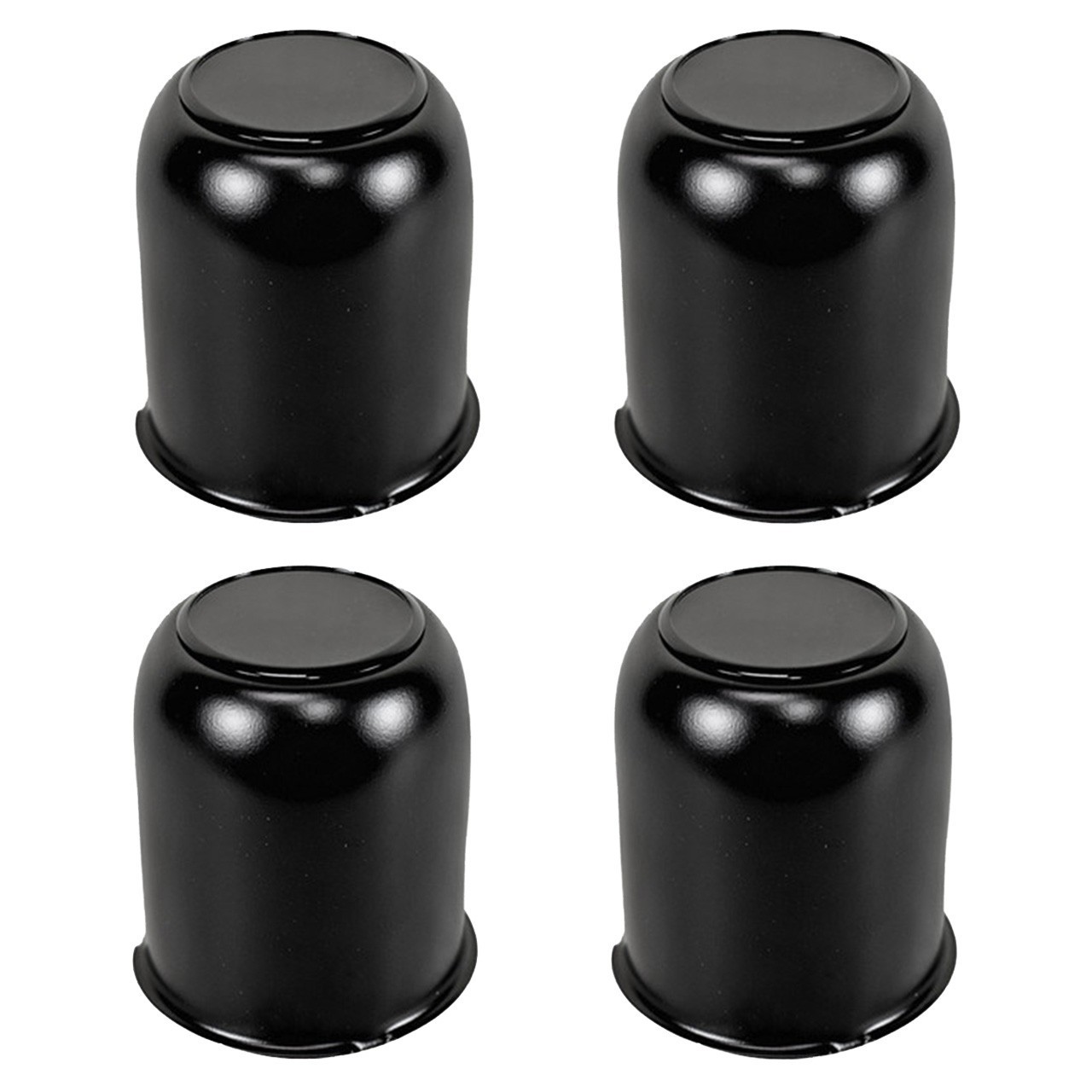 4 Pack – 3.19″ Matte Black Steel EZ Lube Center Caps CCS090