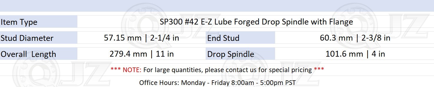 [Qty.4] #42 E-Z Lube Weld-On Spindle w/Flange For 5200lbs-7000lbs Trailer Axles