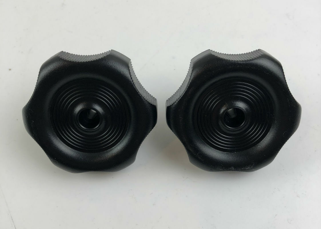 Black Round RV Window / Roof Vent Knob with Long Shaft – Pair
