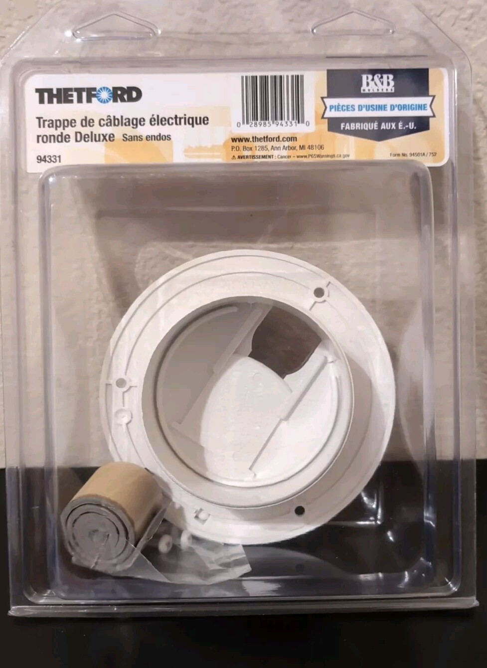 THETFORD 94331 Deluxe Round Electric Cable, Polar White