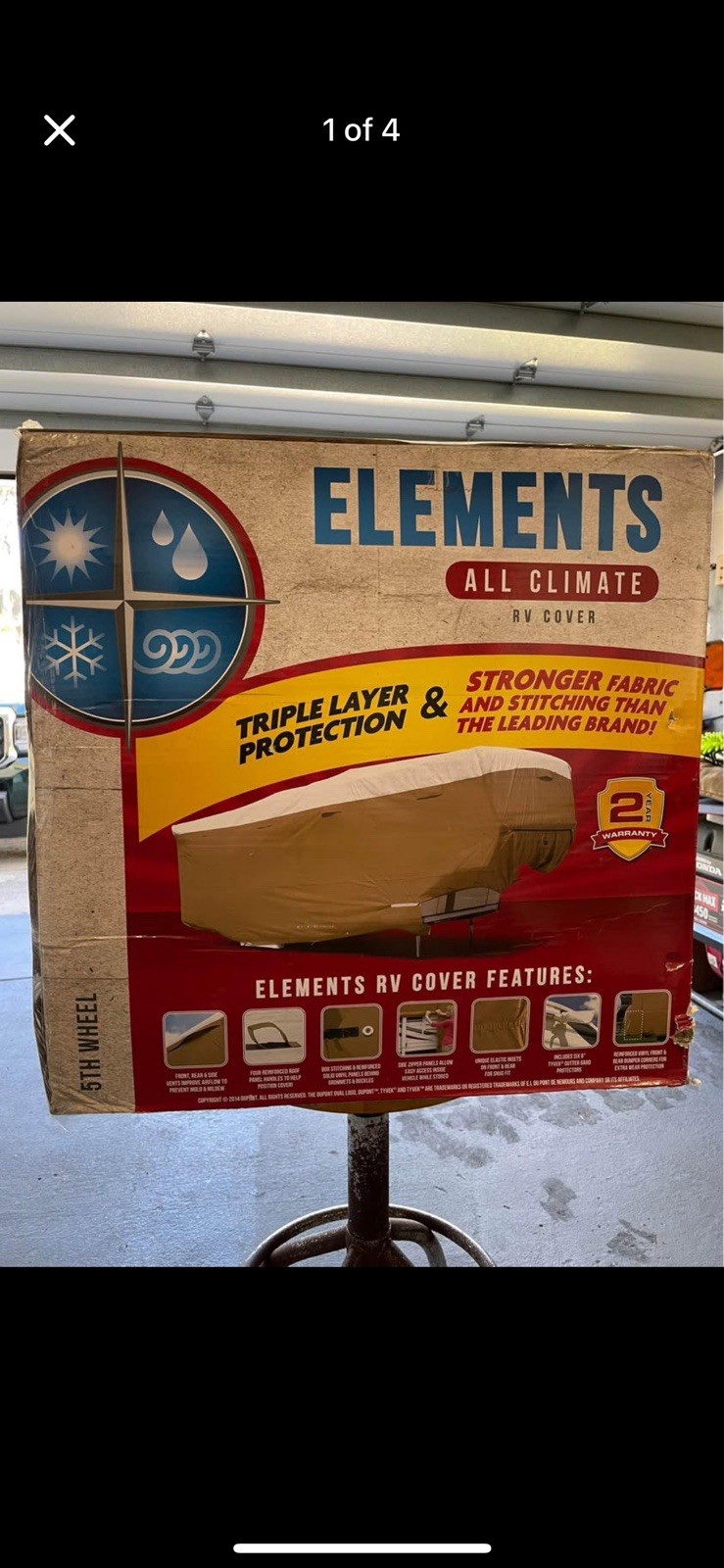 Elements Premium All-Climate 5TH-Wheel RV Cover (37’1″ – 40′) Long (126”) Tall