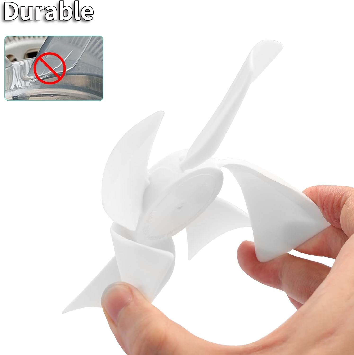 RVMATE 6 Inch Replacement White RV Vent Fan Blade – 12V D-Shaft RV Vent Motor