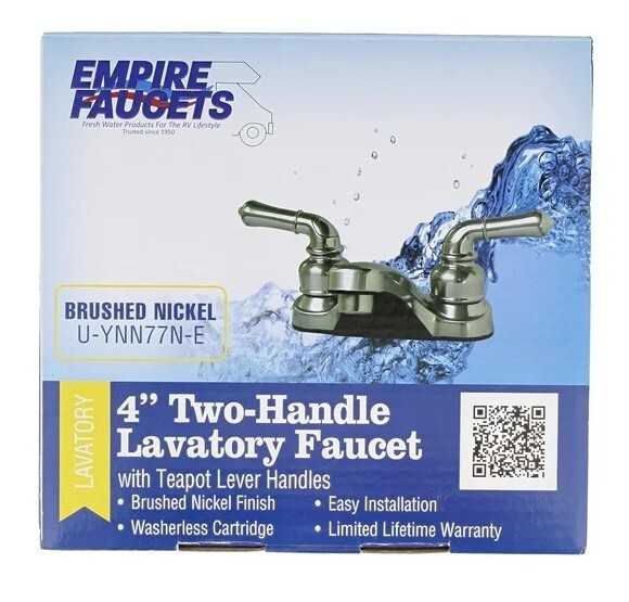 Empire Faucets | RV Lavatory Faucet – 4 IN Nickel Bathroom Faucet for RV Sink
