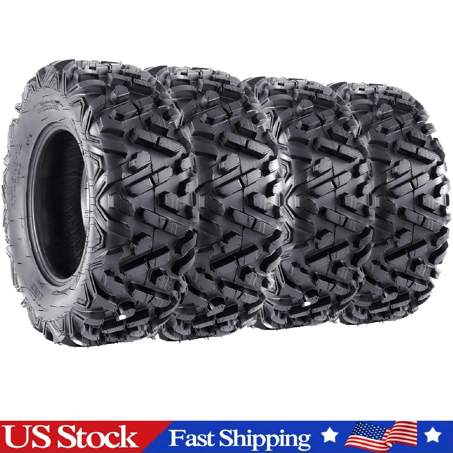 4 Set ATV Tires 25×8-12 Front & 25×10-12 Rear Off-Road All Terrain 6PR Mud Tires